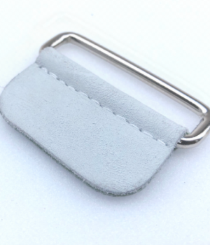 Standard Leather Tab with Oblong Loop Pearl Chrome