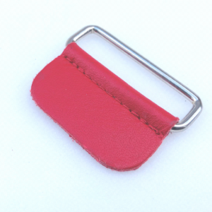 Standard Leather Tab with Oblong Loop Red