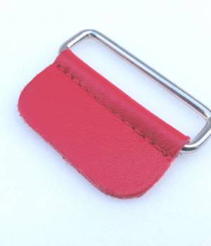 Standard Leather Tab with Oblong Loop Red