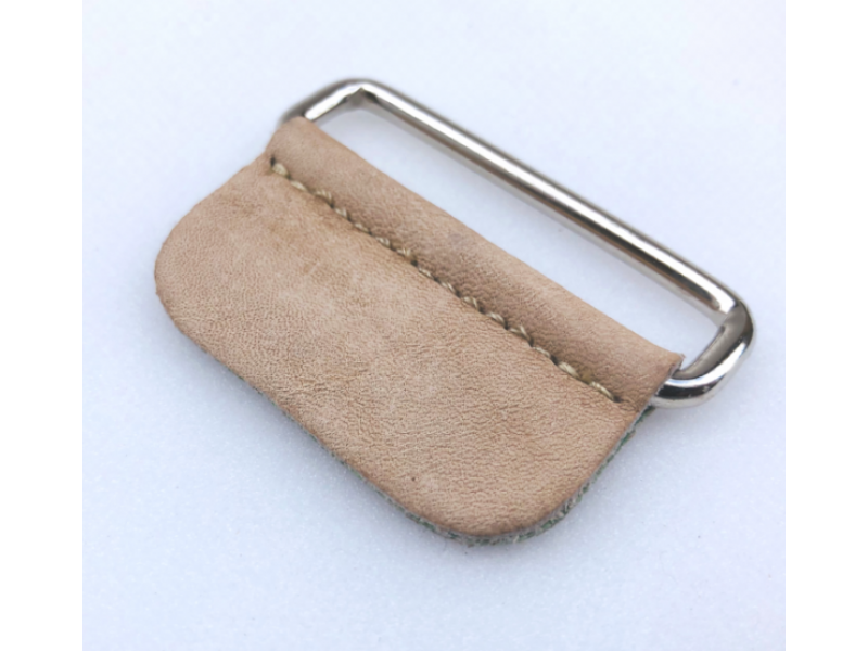 Standard Leather Tab with Oblong Loop Oatmeal