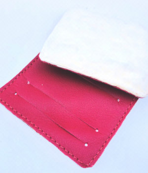 Leather and Sheepskin Slides Red