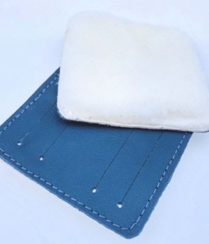 Leather and Sheepskin Slides Blue