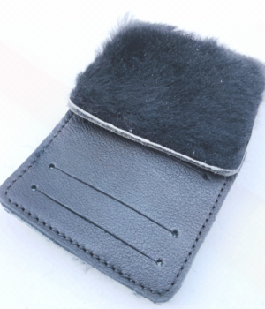 Leather and Sheepskin Slides Black