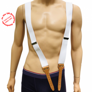 Three Point Suspender with Leather Strap Ends