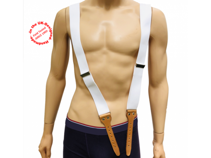 Three Point Suspender with Leather Strap Ends