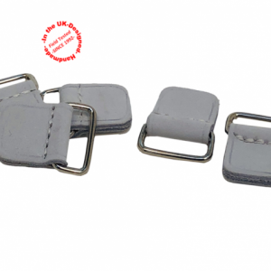 Leather Tab (2-2.5mm thickness) With Steel Loop For Webbing & Velcro Strap