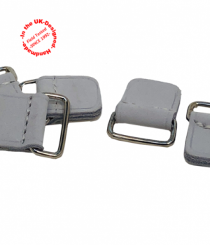 Leather Tab (2-2.5mm thickness) With Steel Loop For Webbing & Velcro Strap