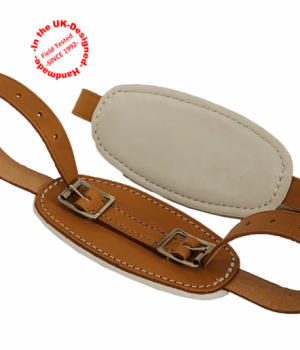 Bridle Leather Adjustable Cross Knee Strap with Pad