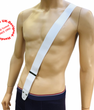 Single Shoulder Suspender White Webbing