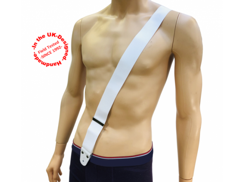 Single Shoulder Suspender White Webbing