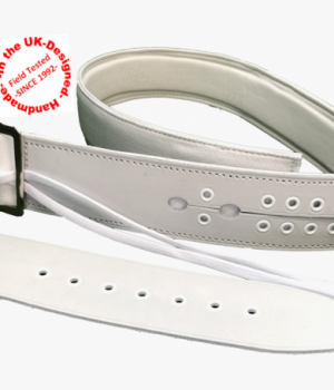 Buckle Fastening Adjustable Pelvic Band Belt Chrome with Leather Strap End