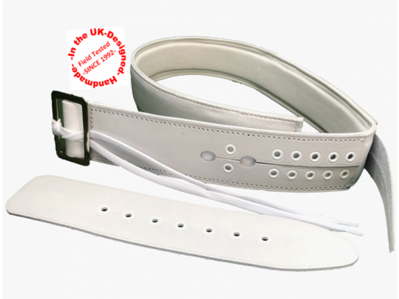Buckle Fastening Adjustable Pelvic Band Belt Chrome with Leather Strap End